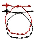 Zaagot 2 Pcs/Set Kabbalah String Bracelet for Good Luck for 7 Knots Braided Bracelet Jewelry for Wome C# Cotton Thread C#