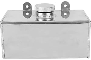 BOMLING Windscreen Washer Bottle, Universal 2L Aluminum Washer Fluid Reservoir Easy Installation Polished Intercooler Spray Tank Car Parts