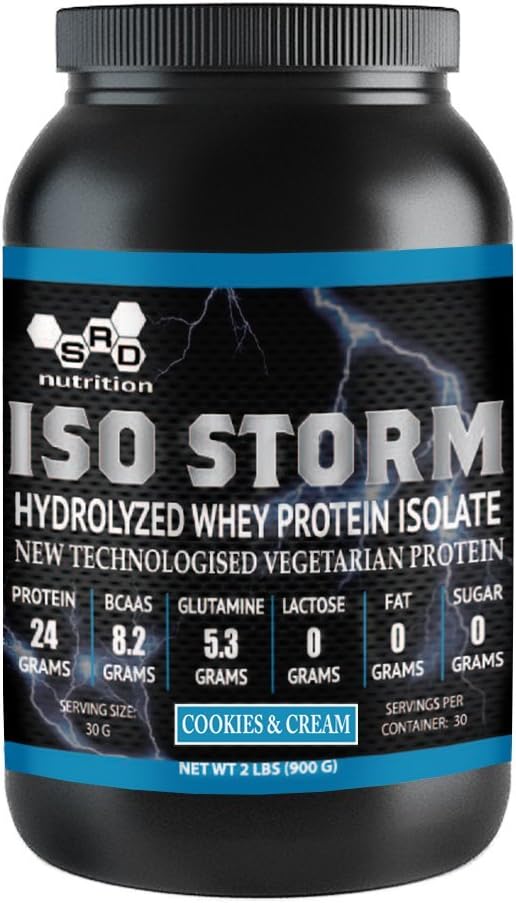 Isostorm, Whey Protein Powder, Hydrolyzed Whey, Vegetarian Protein, Cookie and Cream, 2 Pound