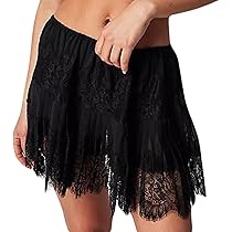 ◎ROSEFRANTZ◎ Lace Layered Mini Skirt Black 5009725004 Women Y2k Lace Mini Skirts Summer Lace Slip Skirt Pleated