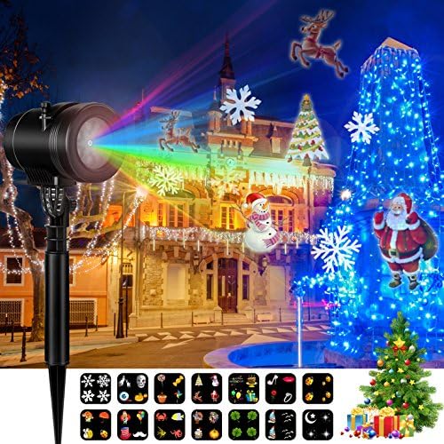 Christmas Led Projector Lights, Goutoday Newest Version 14 Slides Bright Waterproof Landscape Led Projector (Projector Light)