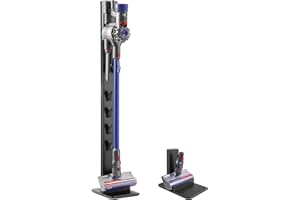 PUTORSEN Premium Aluminum Vacuum Stand Storage Dock Dockings Station, for Dyson SV21 SV18 Gen5 V15 V12 V11 V10 V8 V7 V6 Cordless Stick Vacuum Cleaner & Accessary, Storage Bracket Organizer Rack,Black