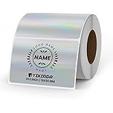 YIKIADA Silver Thermal Labels Vinyl 2 × 3 Inch Self-Adhesive Holographic Direct Printable Address Stickers Roll Waterproof Printer Decals for QR Code DIY Name Tag 200 PCS