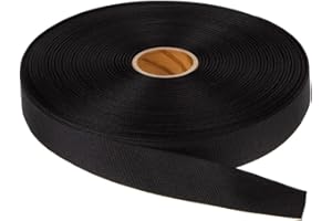 GREYFIT 3/4" Black Nylon Binding Tape Type III Grosgrain Milspec 5038-100 Yard Roll