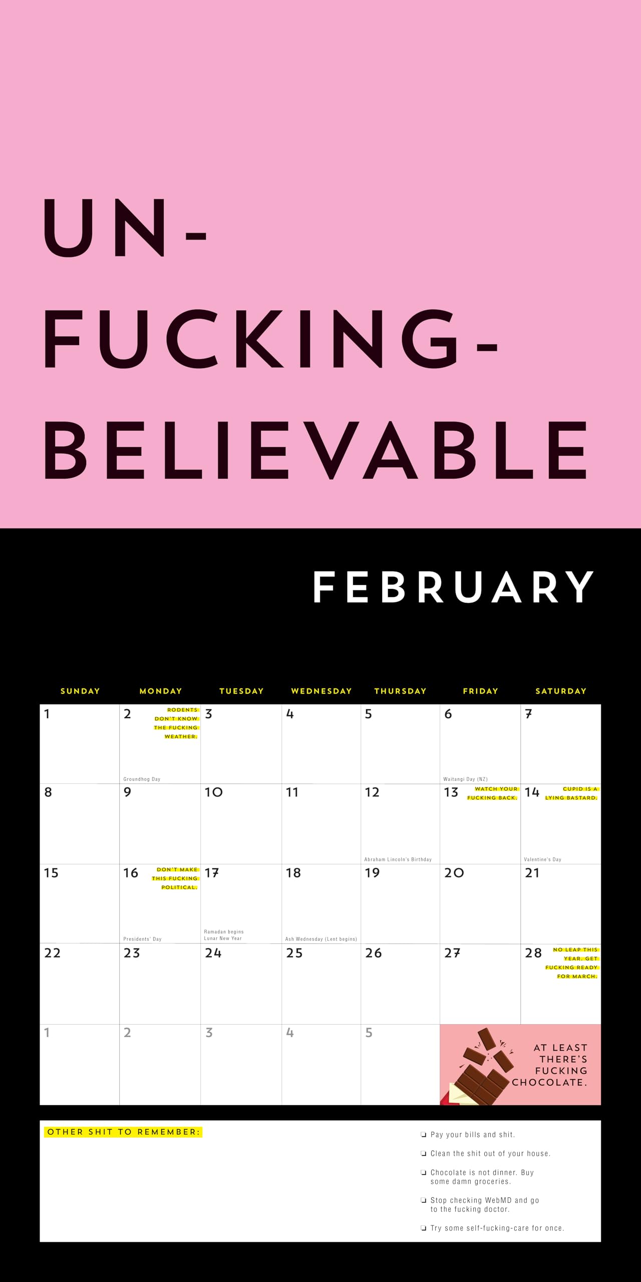 A F*cking 2026 Wall Calendar: Get Your Sh*t Together This Year (Funny Monthly Calendar with Stickers, White Elephant Gag Gift for Adults) (Calendars & Gifts to Swear By)
