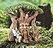 Joykick Fairy Garden Ancient Tree Kit - Miniature Hand Painted Figurine Statues with Accessories - Set of 4pcs for Your House or Lawn Decor