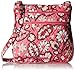 Vera Bradley Women's Cotton Triple Zip Hipster Crossbody Purse, Blush Pink, One Size