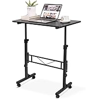 Small Standing Desk Adjustable Height 32 Inch Mobile Sit Stand up Portable Rolling with Wheels Standing Desk for Walking pad 