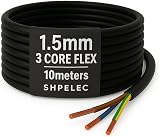 SHPELEC Flexible Black Cable 3183Y 1.5mm 3 Core BASEC PVC LED Lighting