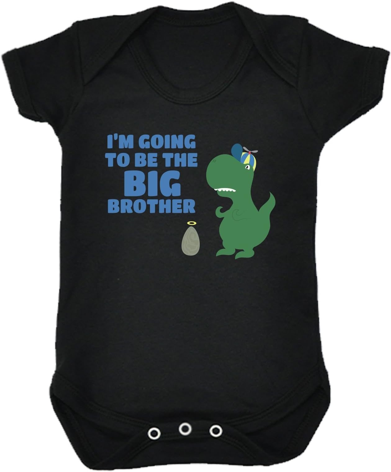 123t Baby I'm Going To Be The Big Brother ... T - Rex Design Babygrow (18-24--SHORT-Black)