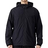 EIGIOO Men's Lightweight Hooded Jacket Waterproof Windbreaker Raincoat Shell Jacket for Outdoor Hiking Traval