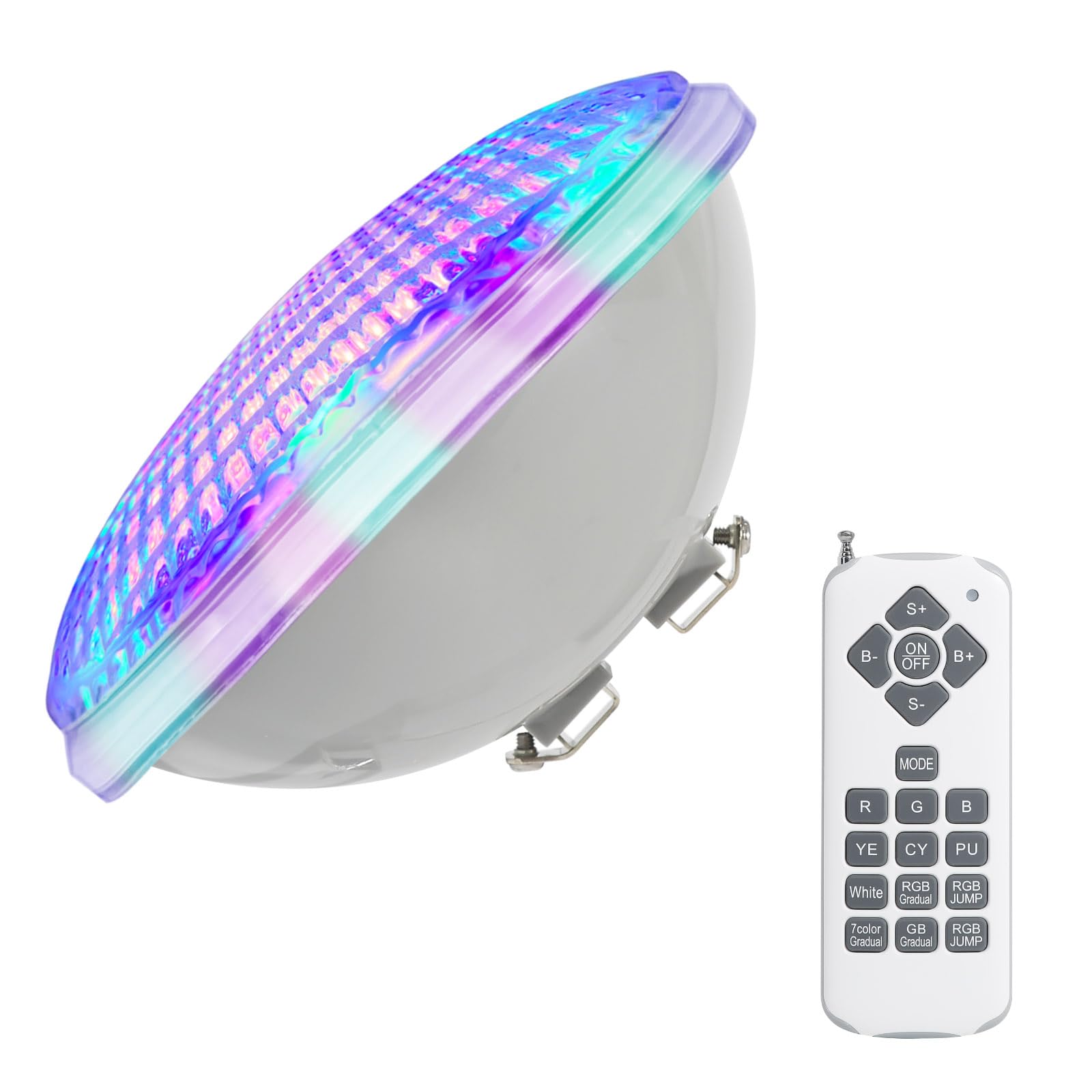 Monsing Swimming Pool Lights PAR56 40W 12V LED Pool Lighting Hanging Underwater Replacement 300W Halogen Spotlight (RGB)