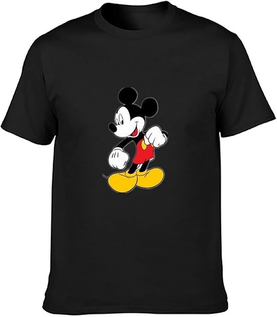 Amazon Hlehjum Disney Mickey Mouse ディズニー ミッキーマウス ミッキー Tシャツ メンズ レディース 半袖 綿 黒 夏 丸襟 ゆったり おしゃれ 通勤 通学 おおきいサイズ プリント ｔシャツ 面白い ブラック 黒 Tシャツ カットソー 通販