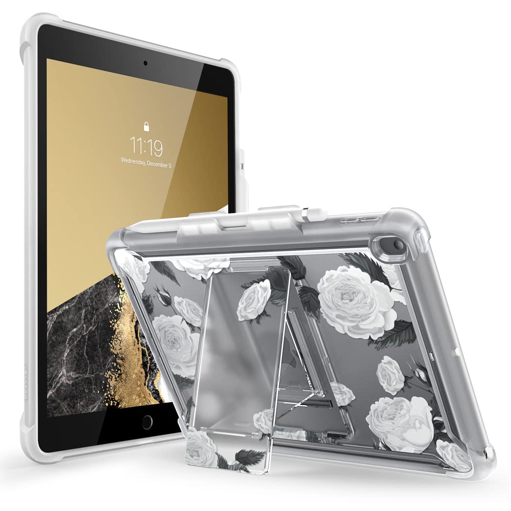 i-Blason Case for iPad 9th/8th/7th Gen 10.2 Inch (2021/2020/2019) [Halo Series] Clear Proteciton with Built in Kickstand, TPU Inner Bumper (Q)