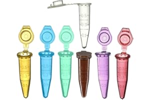 MUHWA 500 PCS Polypropylene Graduated Microcentrifuge Tube with Snap Cap, 0.5ml Capacity Microtubes (Assorted Colors)