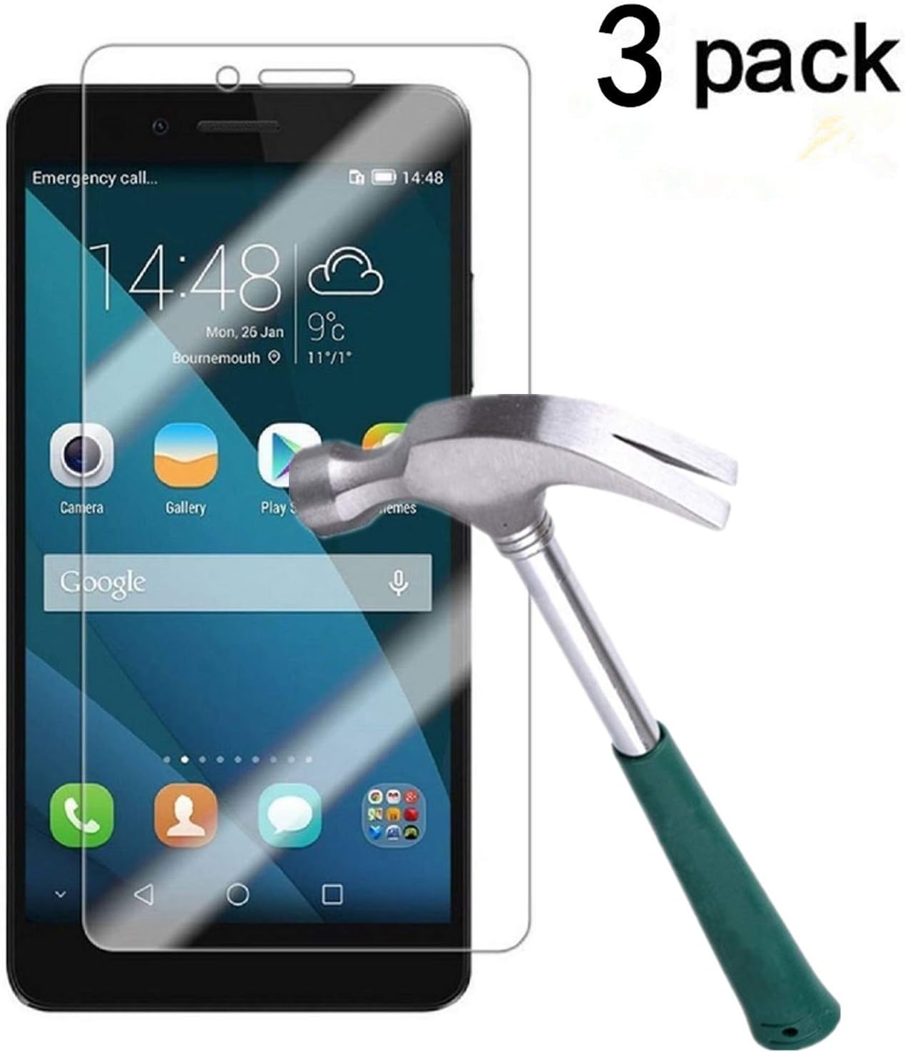 Amazon Com Tantek Hd Clear Tempered Glass Screen Protector For Huawei Honor 5x 3 Pack