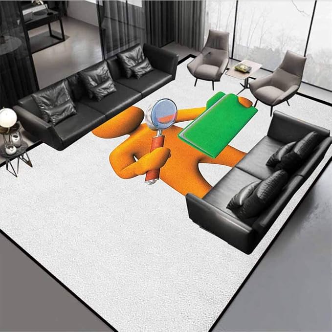 Green and Orange Washable Carpet for Luxury Carpets for