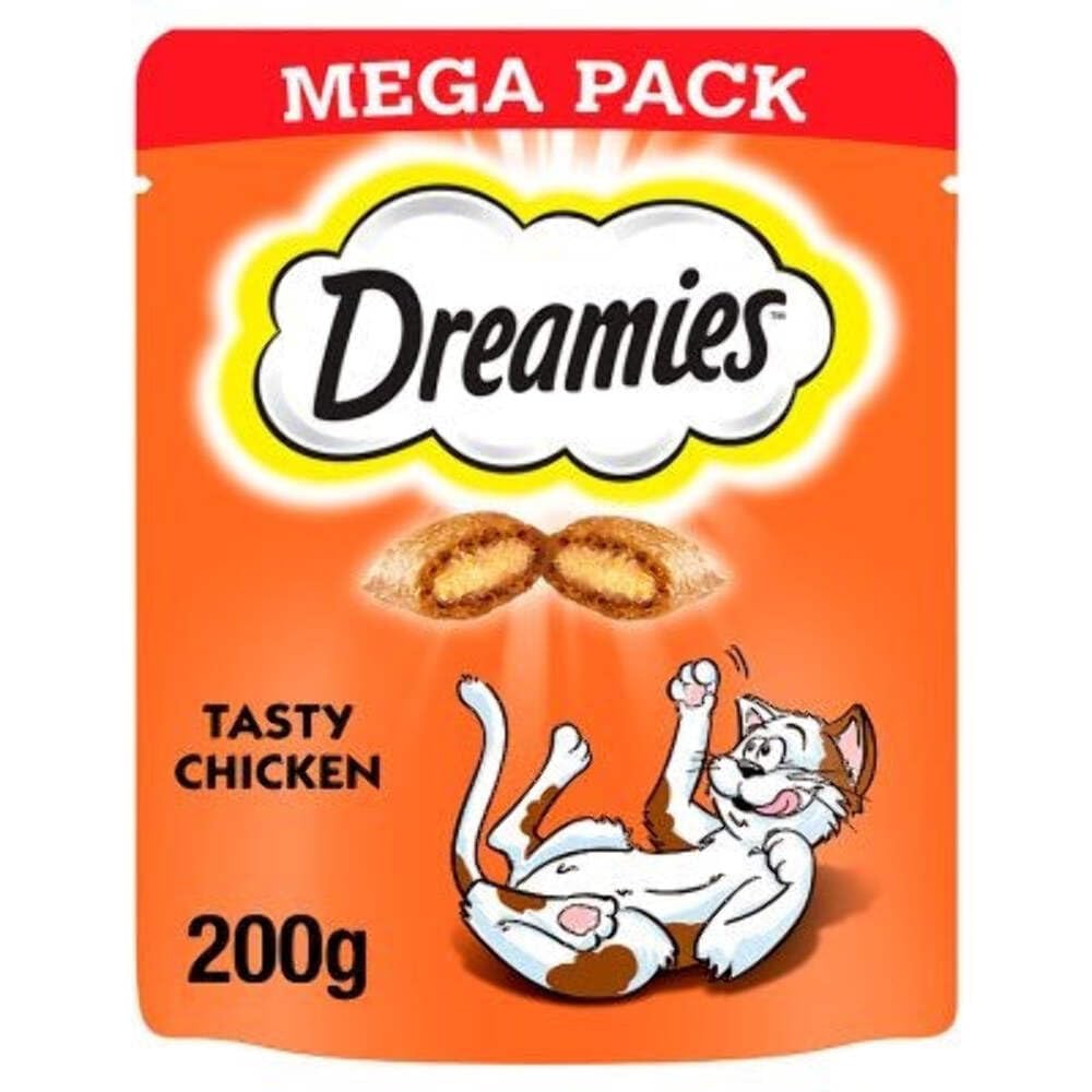 DREAMIES Cat Treats with Chicken Mega Pack, 6 Pouches of 200g