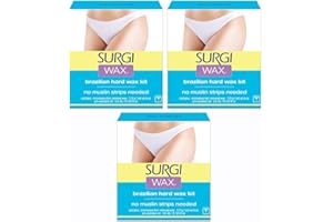 SURGIWAX Surgi Wax Brazilian Hard Wax Waxing Kit for Private Parts, 4 Ounce Boxes (Pack of 3)