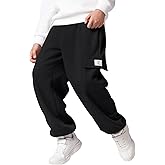 RoseSeek Boy's Wide Leg Cargo Pants Baggy Sweatpants Casual Sports Joggers Big Kids Long Trousers with Pockets