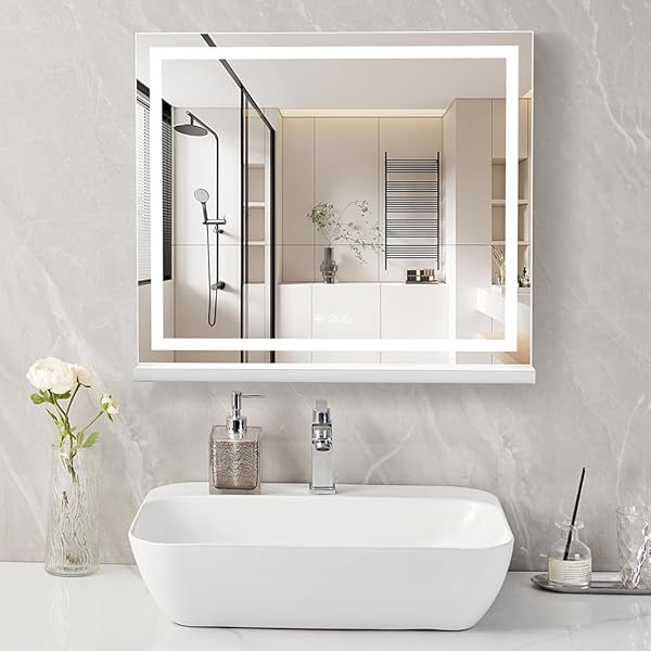 HIEEY LIGHTED MAKEUP MIRROR, 18.1″ X 22.8″ HOLLYWOOD VANITY MIRROR WITH LIGHTS, THREE COLOR LIGHTING MODES, WITH 5X MAGNIFICATION MIRROR, SMART TOUCH CONTROL, 360°ROTATION (WHITE)
