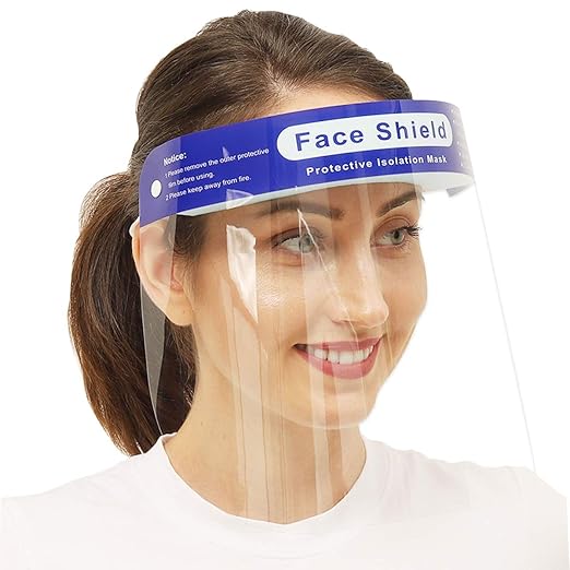 Face Shield Safety Reusable 2PCS ?US Stock??Updated Version?Anti-Fog Wide Visor Spitting Anti-Fog Lens Lightweight Face Shield with for Men and Women (4 PCS)