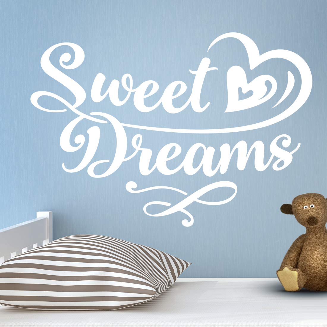 Sweet Dreams Bedroom Wall Sticker Art Stickers Quotes Vinyl Home Decal Quote Room Kid Kitchen Decor Removable Writing Design Dream DIY transfers Inspirational Nursery Decorative Walls Graphics