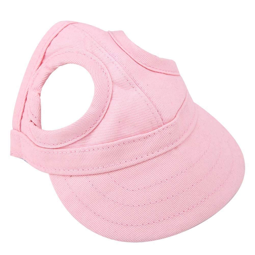 Fdit Pet Dog Cat Baseball Outdoor Cap Sunbonnet Adjustable Stripe Summer Travel Sport Hat (M-Pink)