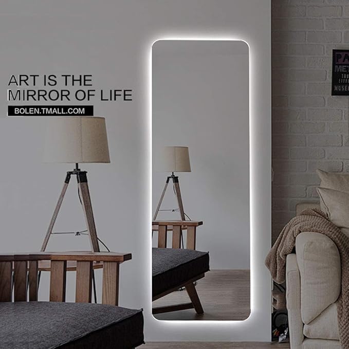 Large Fitting Mirror, Illuminated LED FullLength Mirror, Backlit