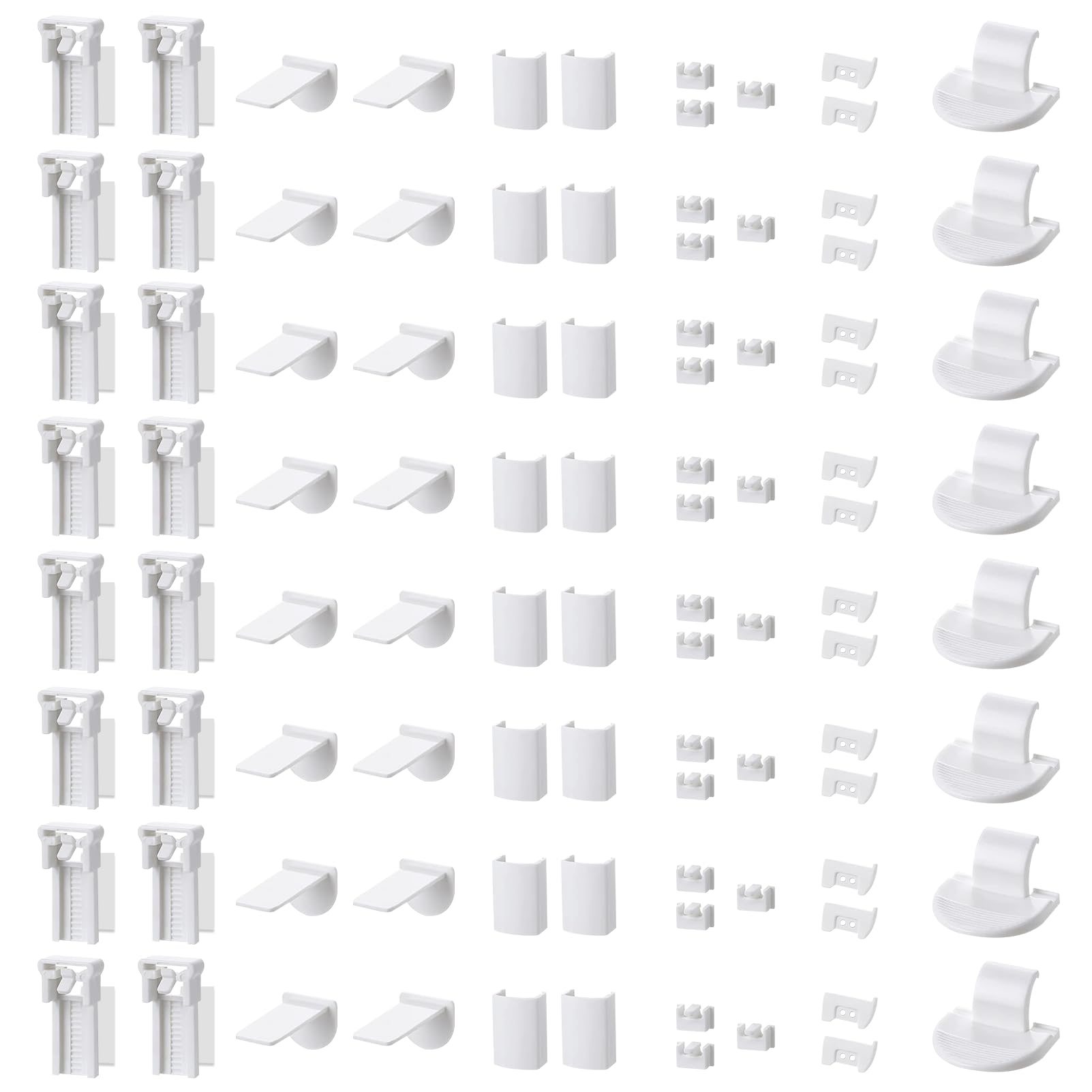 16Kit 96-Piece Pleated Replacement Parts Set, Clamping Support Accessories, Pleated Clamp Support Accessories, Klemmfix Bracket, No Drilling, Adjustable Pleated Replacement Parts Set, Adjustment Range