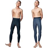 DEVOPS 2 Pack Youth & Boys Thermal Compression Baselayer Sport Tights Fleece Lined Pants & Long Sleeve Top