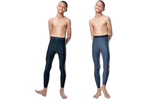 DEVOPS 2 Pack Youth & Boys Thermal Compression Baselayer Sport Tights Fleece Lined Pants & Long Sleeve Top