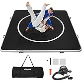 VEVOR 10x10 ft Wrestling Mat Inflatable, Martial Arts Thick Mat for Home Gym Exercise, PVC Foldable Training Mats with Circle