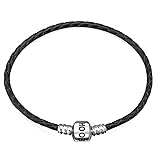 Hoobeads Jewelry Black Leather Champagne Bracelet