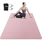 UMINEUX Large Yoga Mat for Men and Women 1/4 & 2/5 Inch Extra Thick TPE Fitness Mat for Home Gym Workout, Non-Slip, Eco Friendly Exercise Mat for Yoga, Pilates, Stretching, Meditation