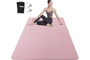 UMINEUX Large Yoga Mat for Men and Women 1/4 & 2/5 Inch Extra Thick TPE Fitness Mat for Home Gym Workout, Non-Slip, Eco Friendly Exercise Mat for Yoga, Pilates, Stretching, Meditation