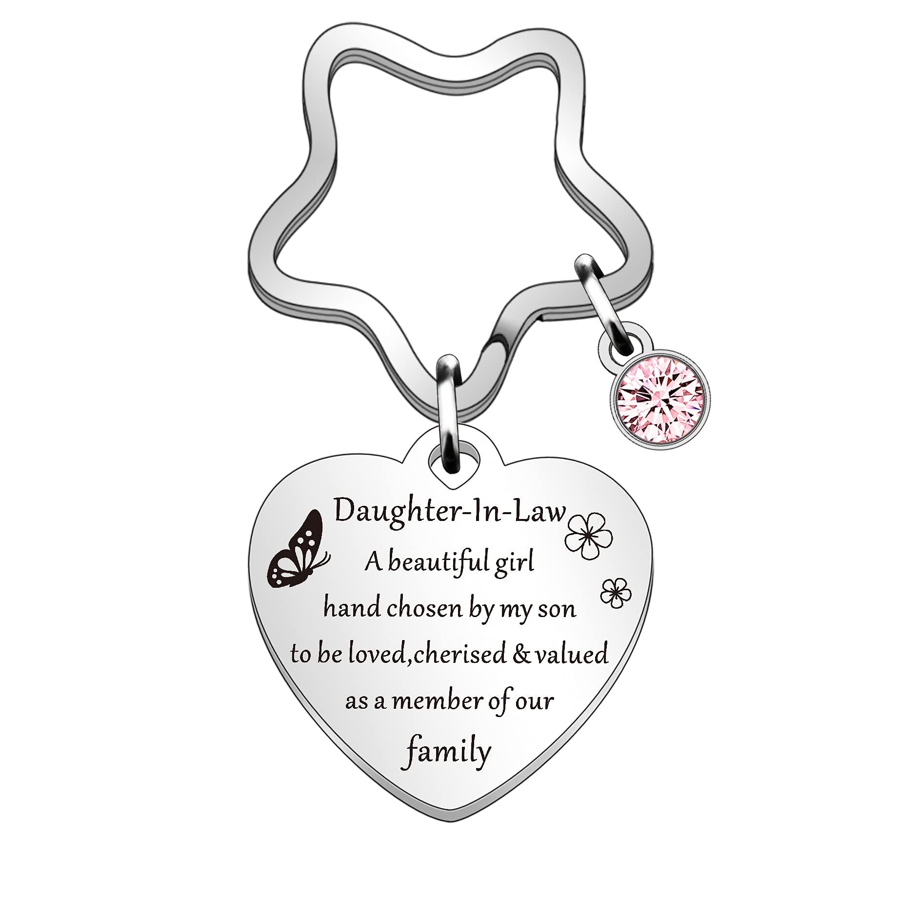 QMVMV Daughter-in-Law Keyring - Christmas & Birthday Gift for Daughter-in-Law