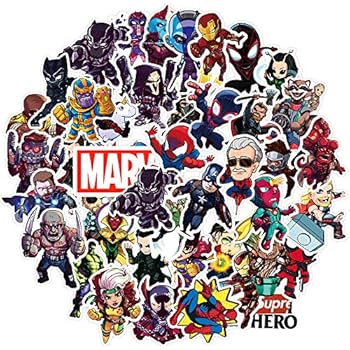 Laptop Stickers for Superheros[100pcs], Cool Vinyl Cartoon Comics Sticker for Hydro Flasks Water Bottles Laptop Luggage Helmet Skateboard Macbook iPad iPhone - Graffiti Decals for Kids Boys Teen