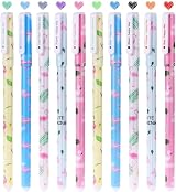 OFFCUP 10pcs Flamingo Gel Pens Fine Point 0.38mm Colorful Writing Set