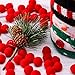 Sumind 100 Pieces Pom Poms Christmas Fluffy Pom Poms Balls for Decorations Arts Crafts DIY, Red (2 cm)