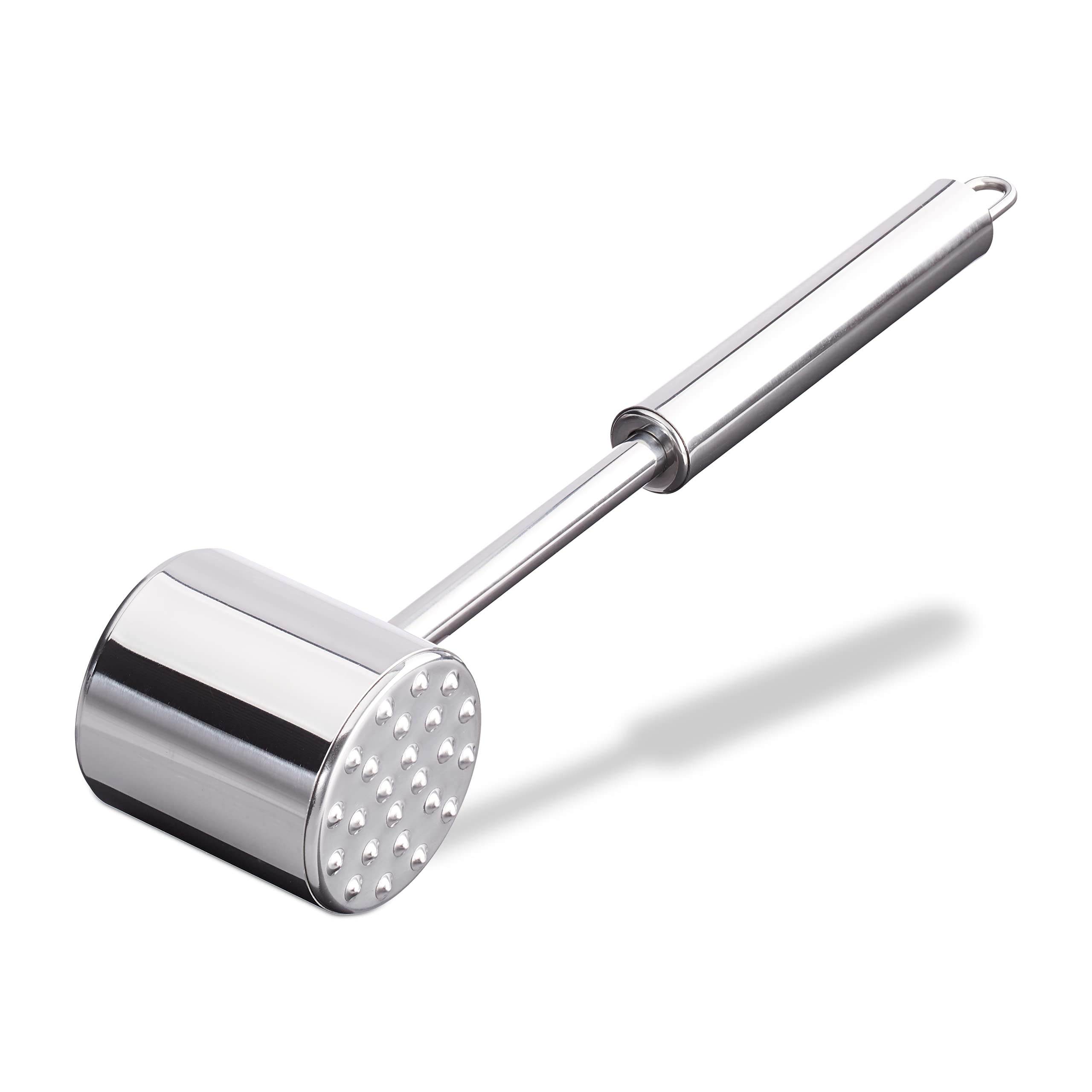 Relaxdays Professional Double-Sided Stainless Steel Meat Tenderiser, 28 cm Long, Silver