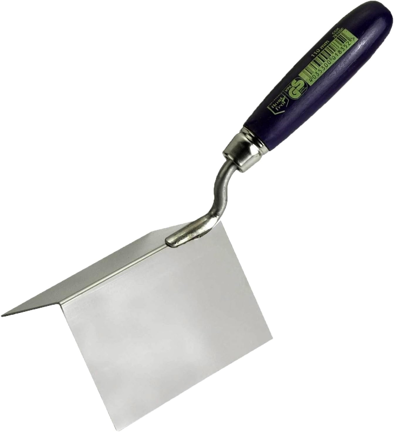 Connex COX781050 Exterior Corner Trowel with Wooden Handle, Silver