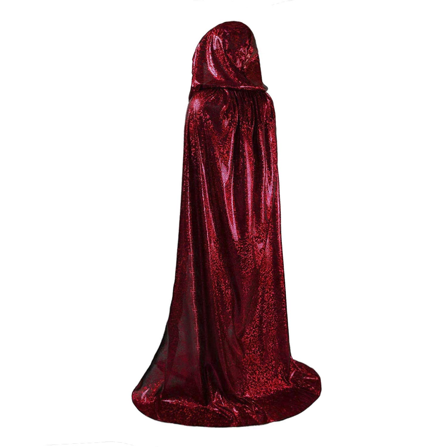 Moonlove Bling Bling Long Halloween Cape Luxuriant Cloaks With Hooded Hat Adults Mysterious Cosplay Costume Master Wizard Fairytale Fancy Dress Robe for Halloween Party Costume Ball