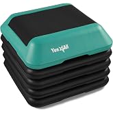 Yes4All 16"x16" Adjustable High Step Aerobic Platform with 4 Risers, Height-Adjustable 4"-6''-8''-10''-12" Step Aerobics Platform for Home Gym Exercise Fitness Workout