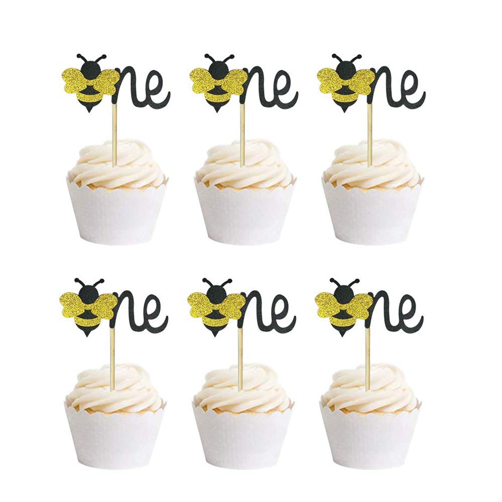 Buy 36 PCS One Birthday Cupcake Toppers The One Bee Cupcake Toppers
