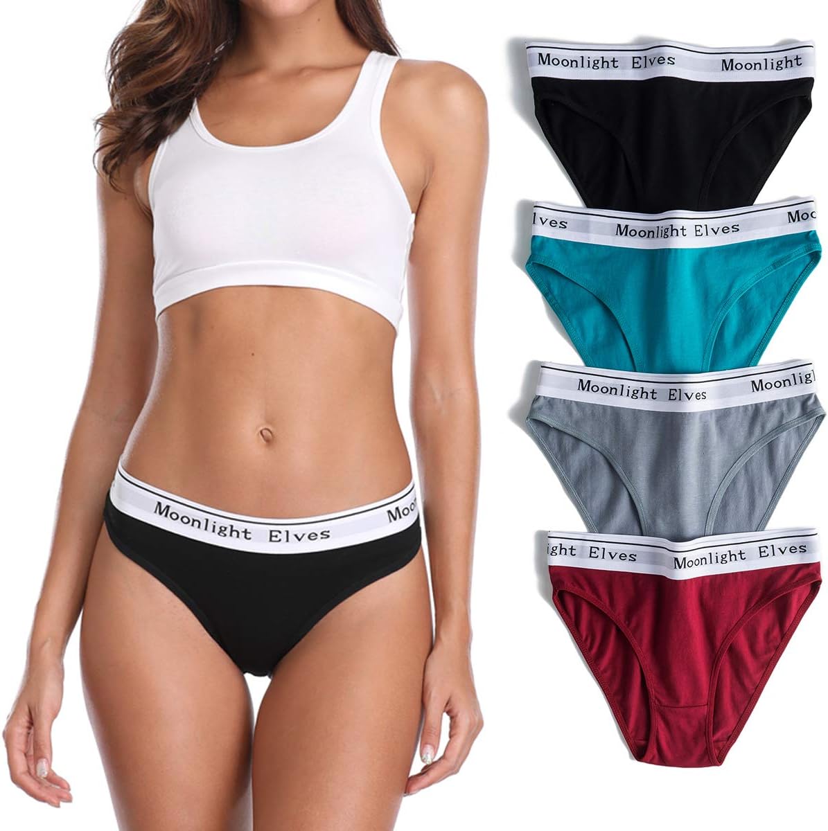 Women's Cotton Underwear Stretch Bikini Panties Hipster Briefs Comfort Cheeky Panty For Ladies,Pack 4 6 8,Size S-XL
