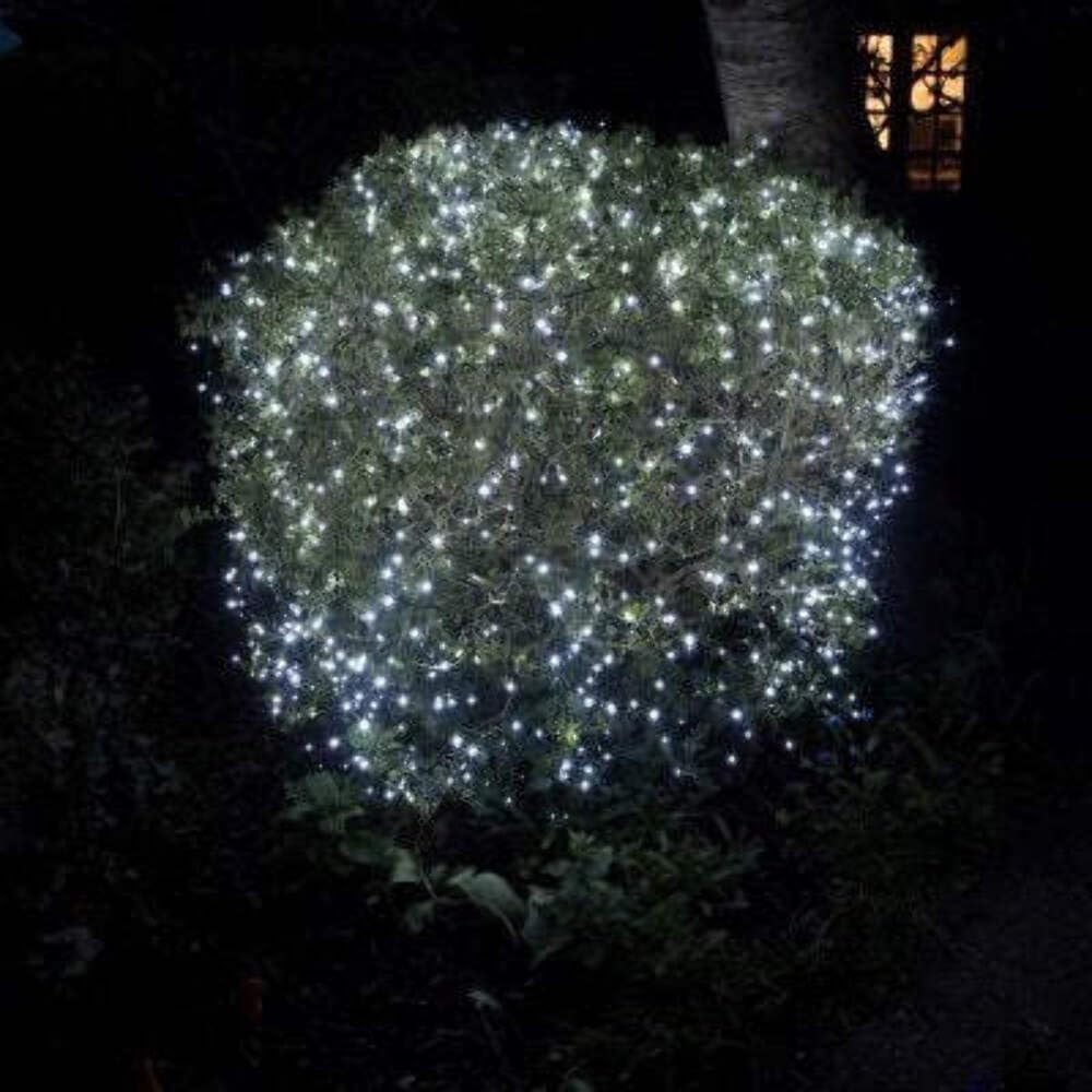 Noma 240 LED Christmas Tree Lights : Green Cable : Plug-in with Timer : Bright White