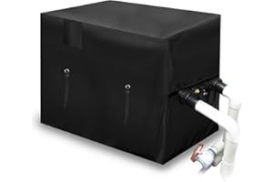 MRWIZMS Pool Pump Cover, Pool Heater Cover, 600D Oxford Cloth Heat Pump Cover, Waterproof, UV Resistant, and Dustproof for Swimming Pool Heat Pumps (39"L x 34"W x 31"H,Black)