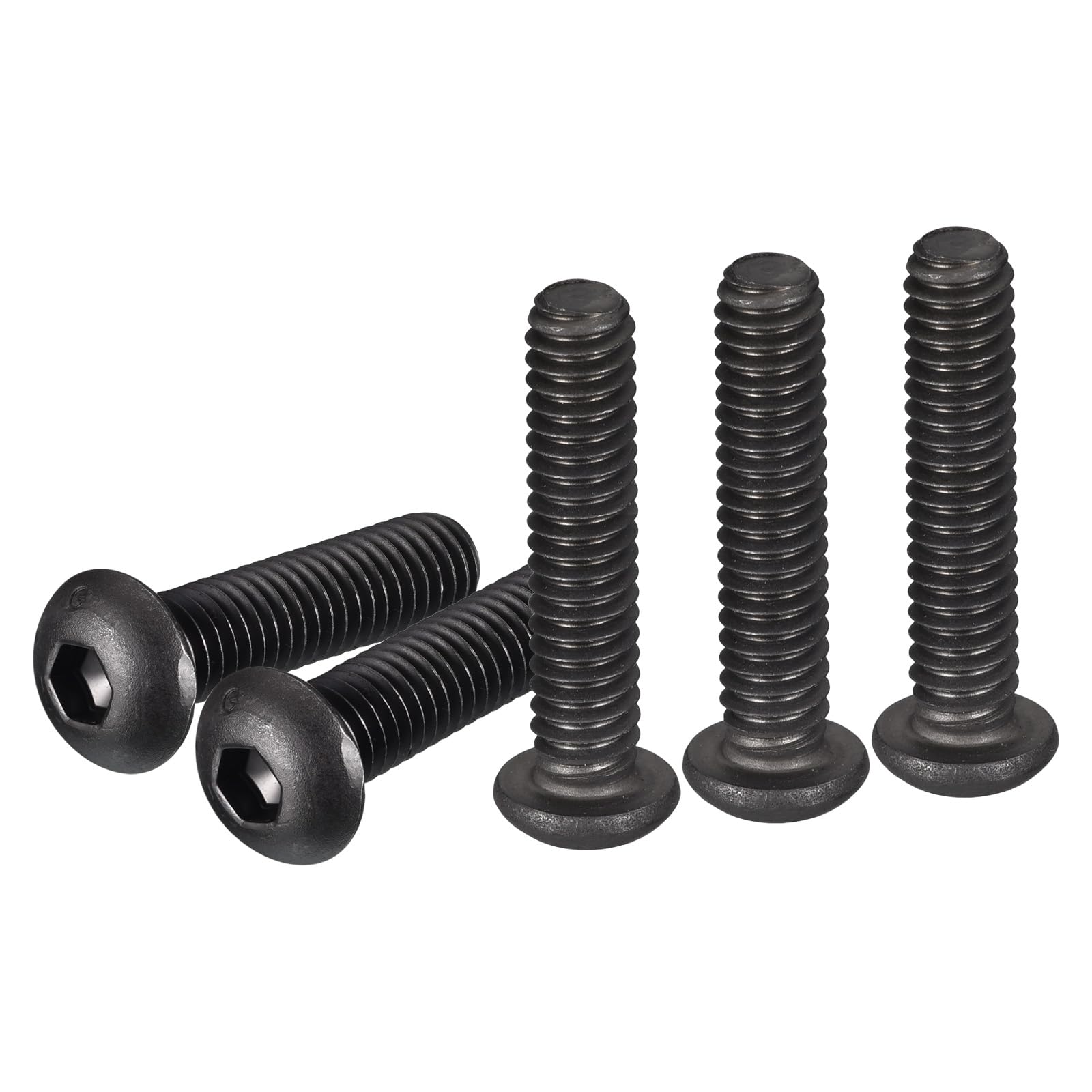 DTGN 1/4-20x1-1/4" Button Head Socket Cap Screws - 50Pack - Good for Machine - Carbon Steel Black Oxide - Hex Drive Full Thread UNC Fasteners — image 1