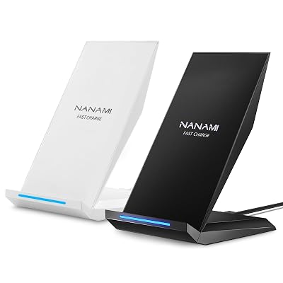 Fast Wireless Charger, [2 Pack] NANAMI Qi Certified Wireless Charging Stand for iPhone 17/17 Air/17 Pro/17 Pro Max/16/15/14/13/12,10W for Samsung Galaxy S25/S25+/S25 Ultra/S24/S23/S22, Pixel 6/5/4XL